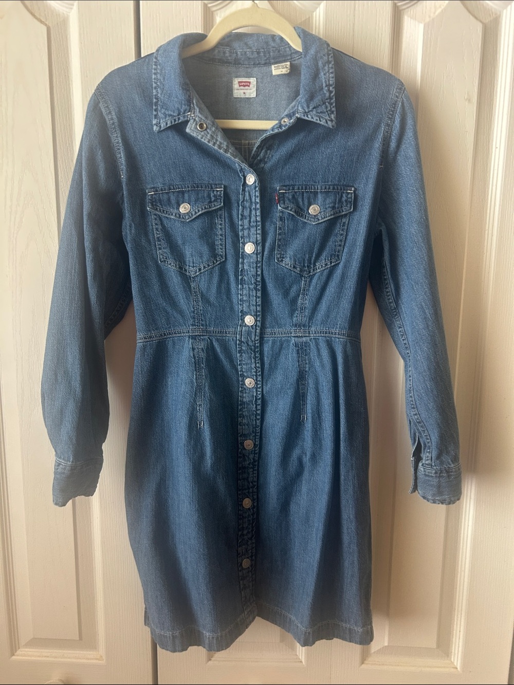 Levi's Denim Button-Front Dress in Blue
